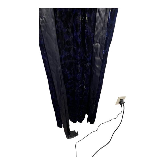 Diane von Furstenberg Vegas Jumpsuit Long Sleeve Velvet Leopard Sapp Blue Sz 00 - Picture 9 of 16